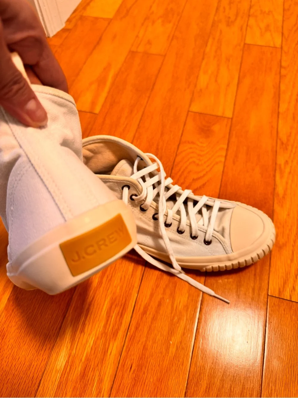 J.Crew Women’s White High-Top Canvas Sneakers